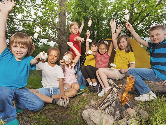 Children enjoying a birthday party in a park